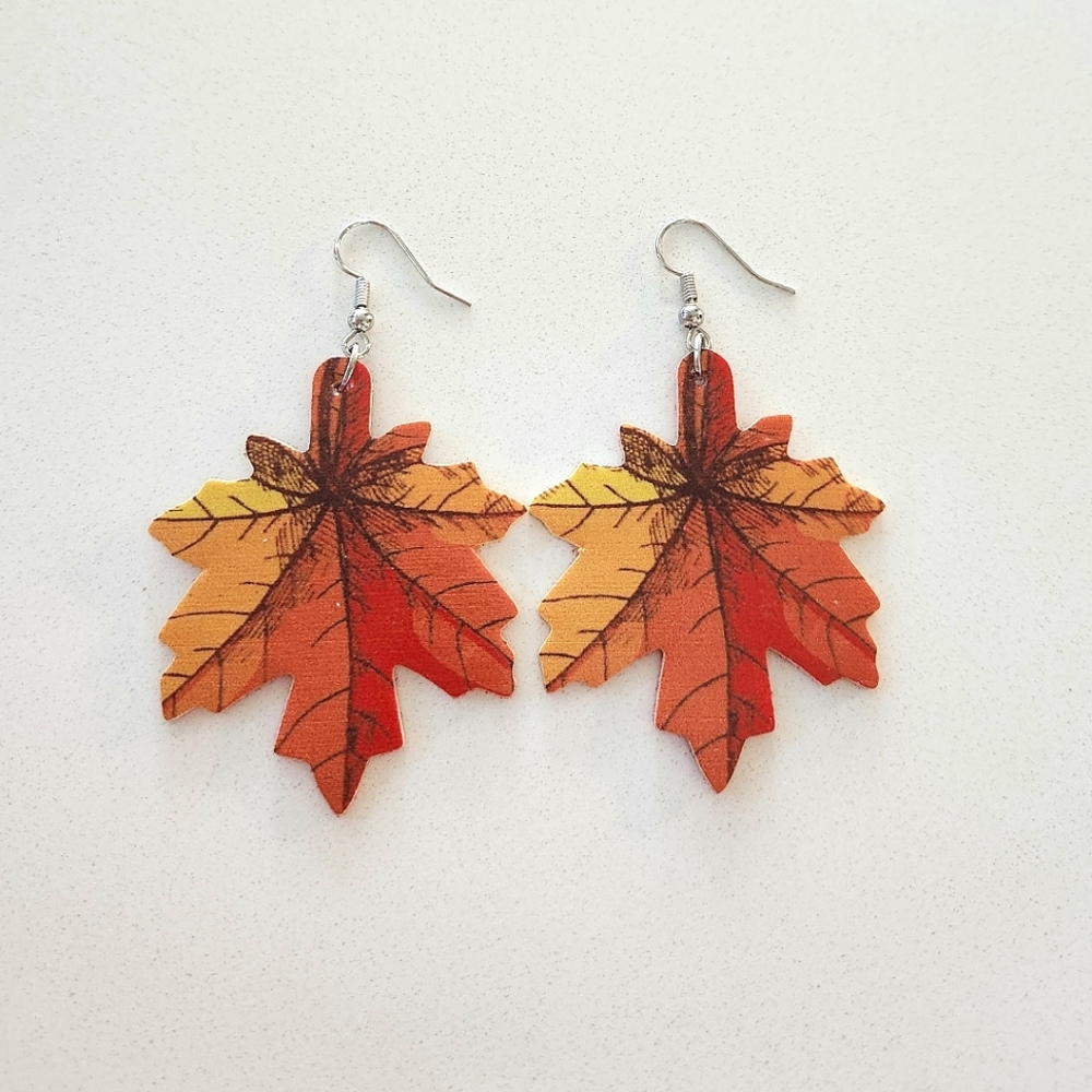 Autumn faux leather drop earrings